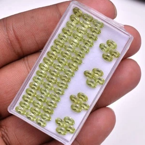 68 Stück VVS Natürlich Peridot 5mm 3mm Oval Facettiert Schliff Unbehandelt Lose - Bild 1 von 4