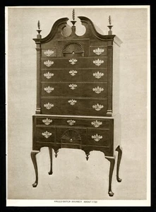 Picture of ANGLO DUTCH HIGHBOY 1700s furniture - 1914 Sepia Photogravure - Picture 1 of 4