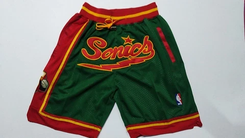 Seattle Supersonics Basketball Shorts Men's Pants Stitched color Green New S-XXL Cover