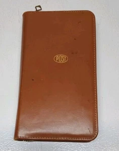 Instrumentos de Dibujo Post De Colección, Estuche de Almacenamiento de Cuero Marrón con Cremallera Excelente Estado - Imagen 1 de 6