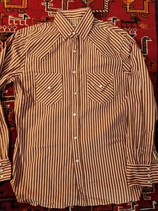 NWT DOPPIAA WESTERN FLANNEL SHIRT STRIPED 15 3/4 M - Picture 1 of 6