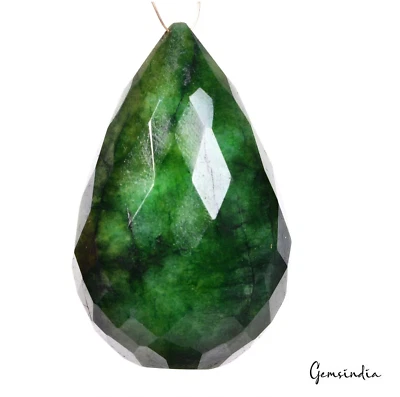 Gema Briolette Corte Caída Pera Esmeralda Brasileña Natural 310 Ct Certificada Foto 1 de 4