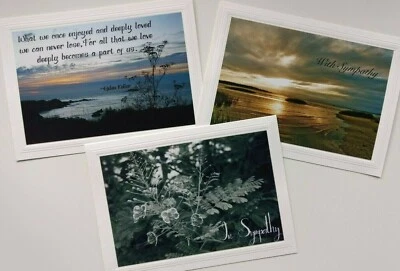 3 Sympathy Cards w/ Envelopes ~ Blank Inside for Your Personal Message - Image 1 of 4