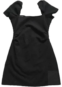 Zara new Ladies Black Lined Viscose/cotton Mini Dress With Open Cross Back Small - Picture 1 of 3