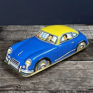 Vintage Joustra Porsche 356 H-2004 with Passengers Tin Toy Mini Car France - Picture 1 of 8