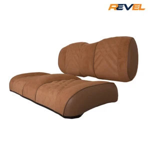 EZGO TXT Golf Cart Premium Suede Front Seat Cushions, Honey Suede, fits 1997-Up - Picture 1 of 10