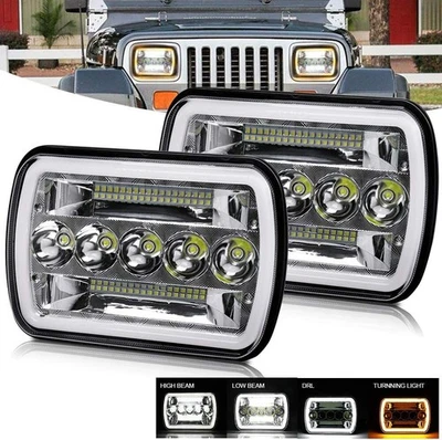 Par de faros LED 7x6 5x7 alto/bajo para camioneta de carga Chevy Express 1500 2500 3500 Foto 1 de 4