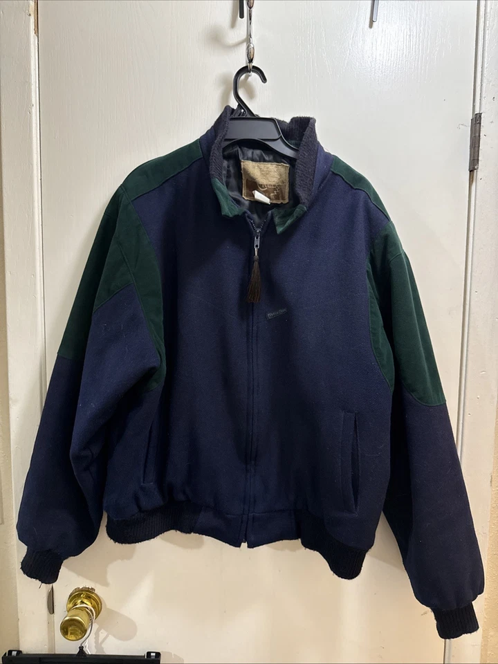 Chaqueta de Colección Cripple Creek Para Hombres XL Azul Lana Círculo S Verde Gamuza Tareas Abrigo Foto 1 de 4