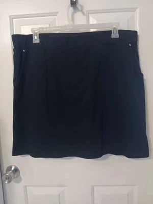 QUACKER FACTORY~~black~~pull-on~~SKORT~~stretch knit~~KNEE LEGNTH~~size XL - Image 1 of 4