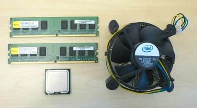 Kit LGA775. CPU Intel E7400 Core2Duo + disipador + 2 Gb DDR2 RAM - Immagine 1 di 4