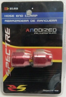 Pair Red Aluminum Fuel Line Ends Magna Clamp 5/16 ID Fuel Line Hose LOT OF 2 - Image 1 of 3