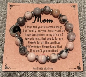 Mama 8 mm Perlen Naturstein Apfel Anhänger Armbänder Liebe - Bild 1 von 3