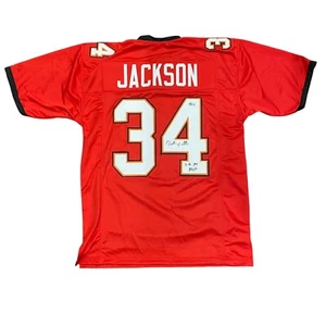 Dexter Jackson SB 37 MVP Signed Red Jersey Beckett Tampa Bay Buccaneers Bucs - Picture 1 of 3