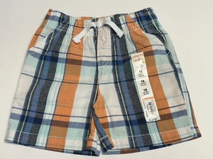 Baby Plaid Woven Shorts Jumping Beans Drawstring Plaid Sz 18 Mos. New - Picture 1 of 6