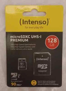 Intenso 128GB Micro SD XC UHS-I Ultra High Speed Memory Card - Picture 1 of 2