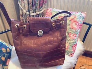 Aigner Schultertasche cognac Kroko 31x25 - Bild 1 von 9