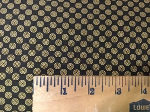 Quilting Fabric Material 1 Yard Black Beige Circles Sewing Moda T2 - Picture 1 of 3