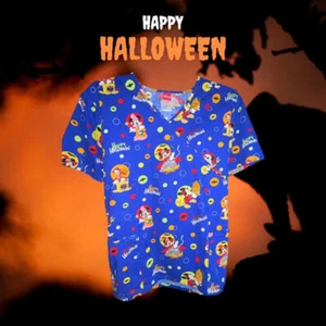 Disney Mickey Happy Halloween Scrub Top Size Extra Large - Picture 1 of 1