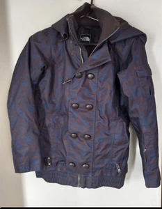 Women's North Face Brown Blue Coat Hood/ Lining-S/P - Picture 1 of 7