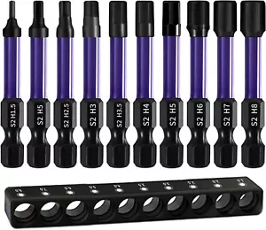 10PCS Hex Head Allen Wrench Drill Bit Set 1/4 Inch Impact Driver Magnetic Bit GB - Picture 1 of 7