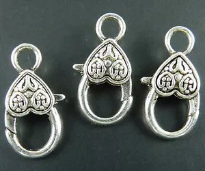 40 piezas Llavero Corazón Tallado Plata Tibetana Hallazgos Flores 26x14x6mm B0010 - Imagen 1 de 2