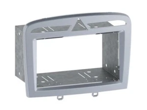 für Peugeot 308 308 CC 308 SW Auto Radio Blende Einbau Rahmen 2-DIN silber - Bild 1 von 2