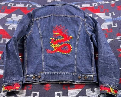 Chaqueta Jean Oscura De Colección Años 70 80 Levi's Tipo 3 Hecha en EE. UU. 70505 0217 Talla 42 Dragón Foto 1 de 4