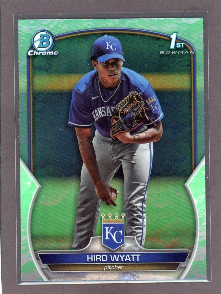 2023 Bowman Chrome Draft LUNAR GLOW Refractors Hiro Wyatt Kansas City Royals - Image 1 of 1