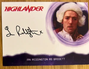 PELÍCULA HIGHLANDER: TARJETA DE AUTÓGRAFO: IAN REDDINGTON COMO BASSETT - Imagen 1 de 1