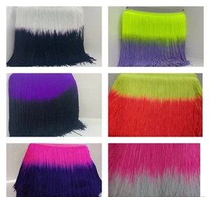 Quaste Fransenborte 20 cm Ombre zweifarbig VERSCHIEDENE FARBEN - Bild 1 von 34