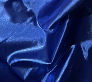 Tessuto metallico ROYAL BLUE Tessuto Lamato Larghezza 60"" Venduto da Yard - Foto 1 di 2