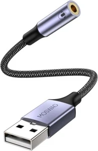MOSWAG USB to 3.5mm Jack Audio Adapter,External Sound Card USB-A to Audio Jack - Picture 1 of 5