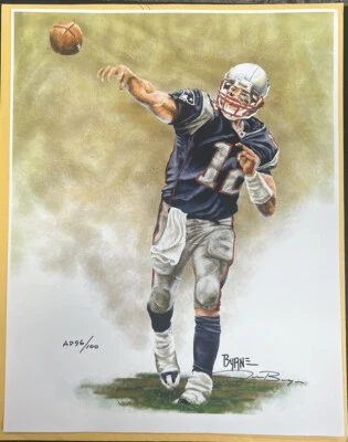 Impresión Tom Brady 11” X 14” 96/100 por James Byrne FBSC Foto 1 de 4