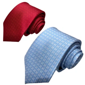 Herren Classic Jacquard Seide Krawatte Rote / Blau Komfort Delicate Geschenke - Bild 1 von 8