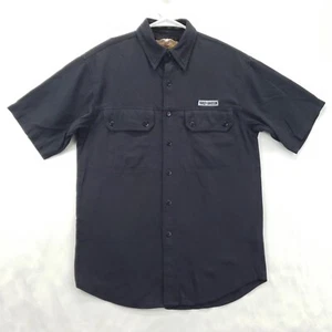 Camisa Harley Davidson Para Hombre Pequeña Negra Bordada Manga Corta Abotonada - Imagen 1 de 11
