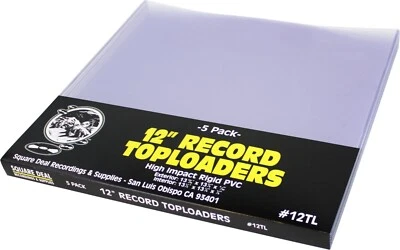 (5) Soporte de carga superior para discos LP de vinilo único de 12 TL Toploader PVC NUEVO Foto 1 de 4