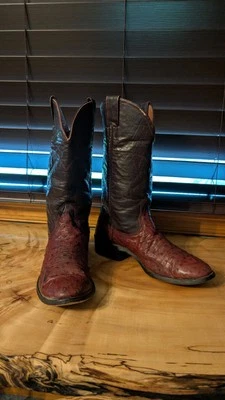 Botas de cowboy femininas Nocona Full Quill vermelhas faroeste 7,5D - Imagem 1 de 4