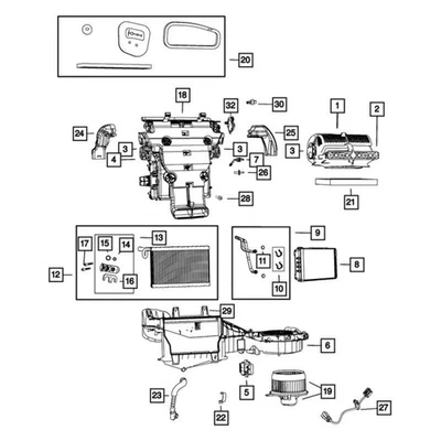For Jeep Grand Cherokee 2016-2021 Mopar 68224169AB A/C Evaporator Core Case - Image 1 of 3
