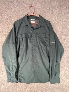 Camisa Columbia Omni-Sombra Para Hombre Talla Mediana Verde Táctica Nailon Ventilada Pesca - Imagen 1 de 5