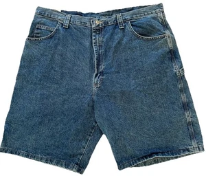 NWT Wrangler Carpenter Denim Jean Shorts Mens 42 Blue Medium Wash Classic Y2K - Picture 1 of 10