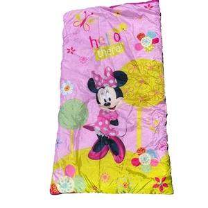 Minnie Mouse Disney Sleeping Bag With Carrying Bag Camping Slumber Bag Pink - Picture 1 of 12