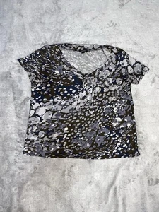 George Ladies Size XL (16-18) Blouse Cropped Sleeves Multi Colored Animal Print - Picture 1 of 11