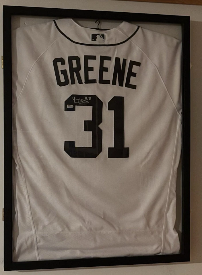 Riley Greene Autographed Jersey With Shadow Box And COA Detroit Tigers. - Image 1 of 1