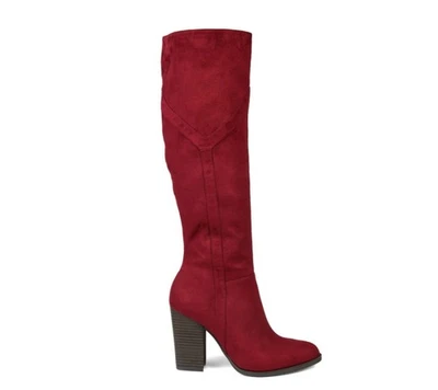 Journee Collection Mujer Kyllie Botas Anchas de Pantorrilla Borgoña Talla 7.5 Foto 1 de 4