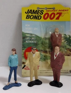 Gilbert 1965 lot of James Bond 007 HP figures "Carded &Loose Goldfinger" 2 more - Picture 1 of 6