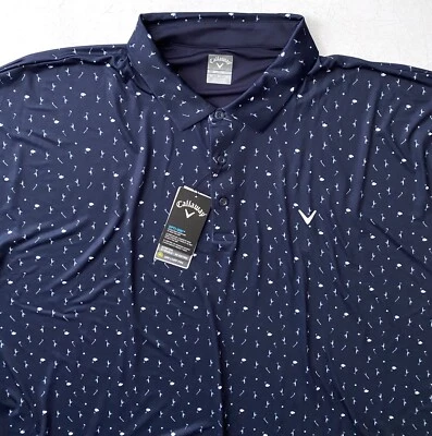 Camisa Polo Callaway Opti-Dri Chaquetón Azul Vasos Camisa de Golf 5X Foto 1 de 4