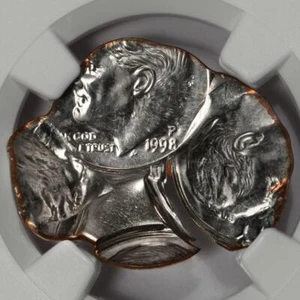 1998 NGC MS65 Struck Four Times All Off Center Dime Mint Error Museum Quality - Picture 1 of 4