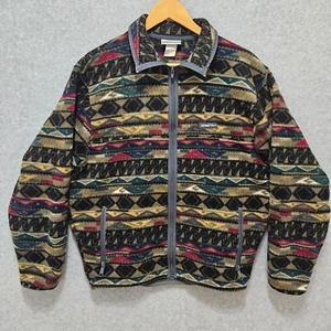 Vintage Obermeyer Fleece Jacket Mens Size L Y2K Aztec Full Zip Made In USA - Picture 1 of 11