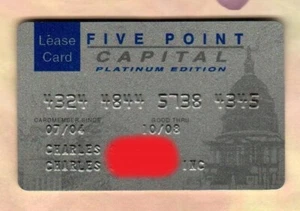 FIVE POINT CAPITOL Platinum Edition ( 2004 ) Lease Card ( $0 - NO VALUE ) - Picture 1 of 2