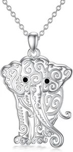 Elephant Necklace Jewelry Gifts for Women Wife 925 Sterling Silver Luck Pendant - Picture 1 of 7